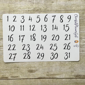 Large Date Number Planner Stickers