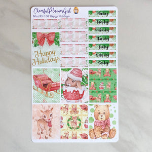 Happy Holidays Mini Kit Weekly Layout Planner Stickers