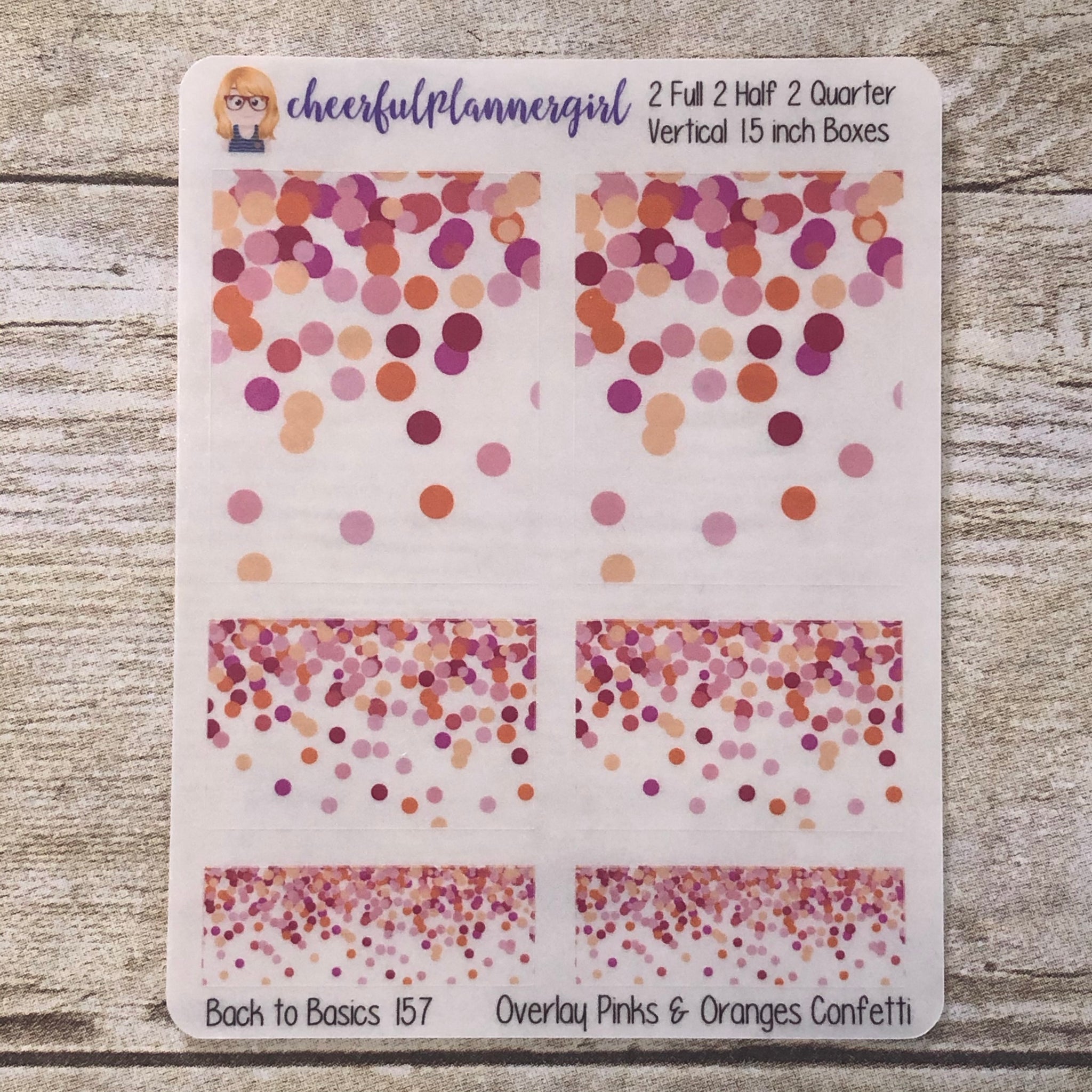 Pinks and Oranges Confetti Overlay Planner Stickers Back to Basics