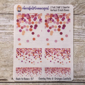 Pinks and Oranges Confetti Overlay Planner Stickers Back to Basics