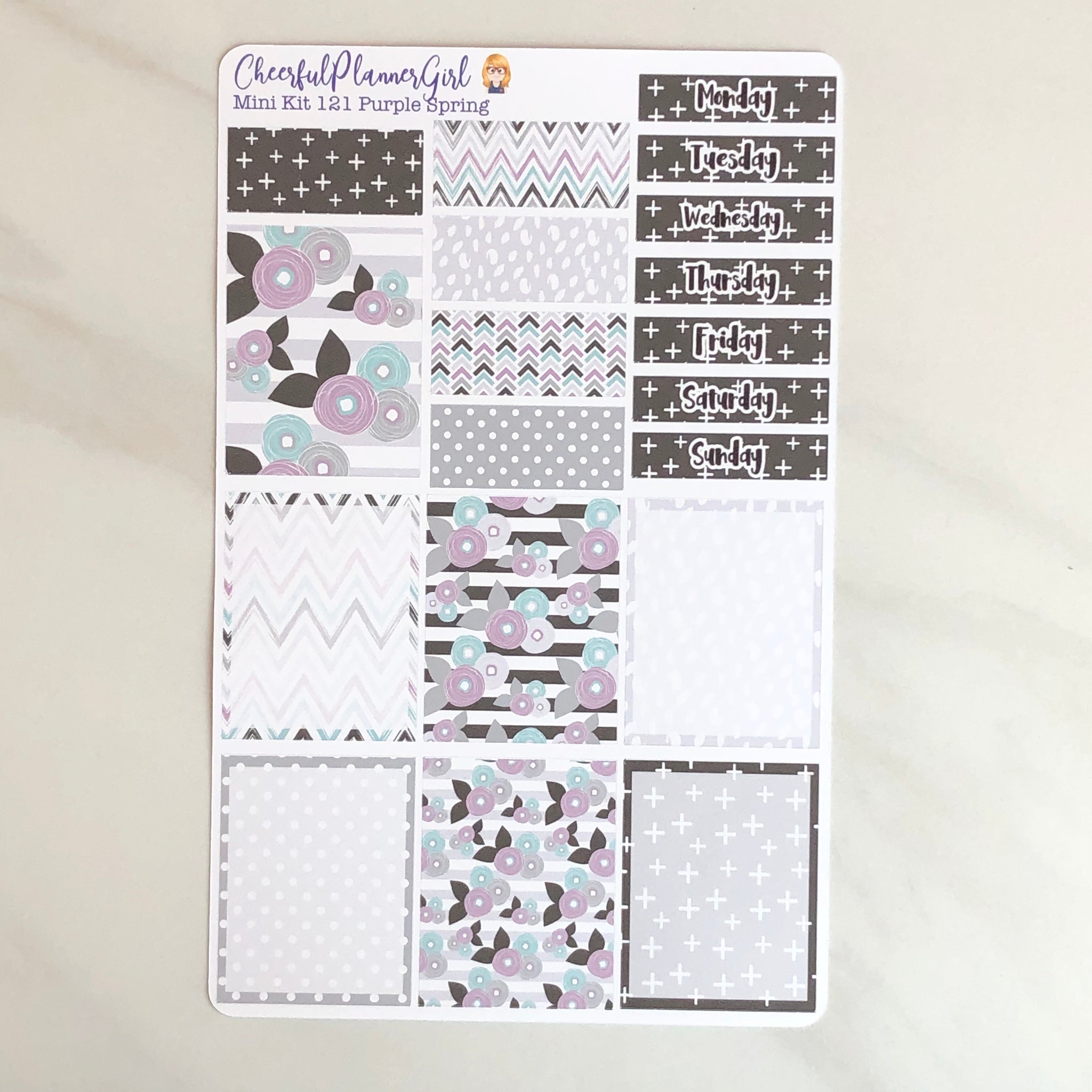 Purple Spring Mini Kit Weekly Layout Planner Stickers