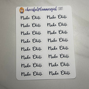 Make Chili Cursive Script Planner Stickers