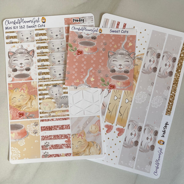 Sweet Cats Mini Kit Weekly Layout Planner Stickers