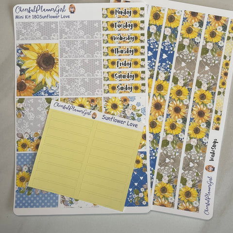 Sunflower Love Mini Kit Weekly Layout Planner Stickers