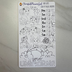 Color Me Magical Unicorns Hobonichi Weeks Weekly Planner Stickers