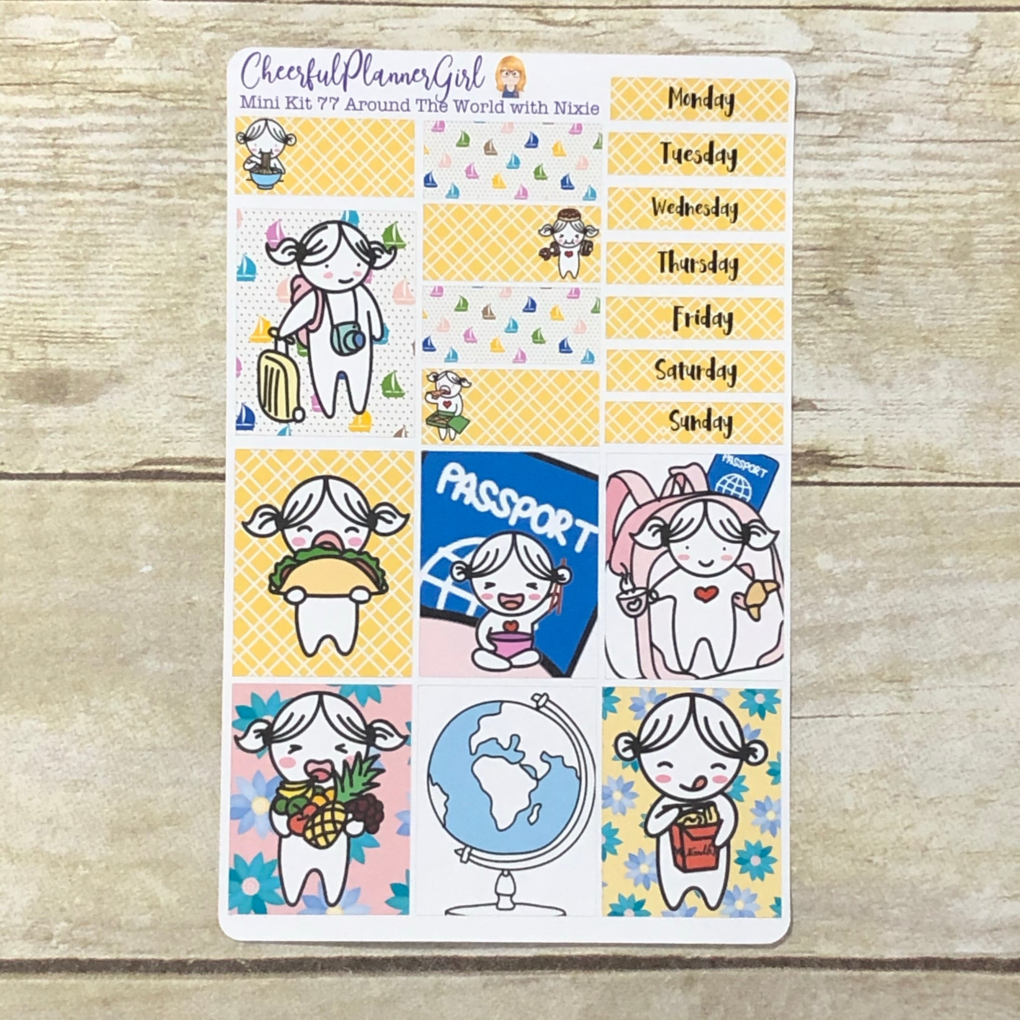 Around the World with Nixie Mini Kit Weekly Layout Planner Stickers