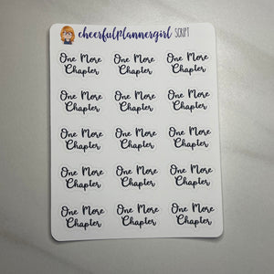 One More Chapter Cursive Script Planner Stickers