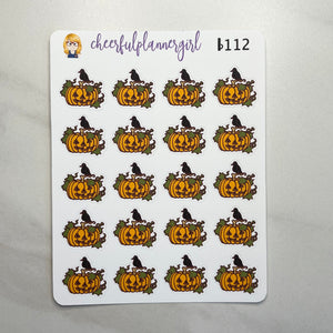 Halloween Pumpkin Patch with Crow Planner Stickers Fall