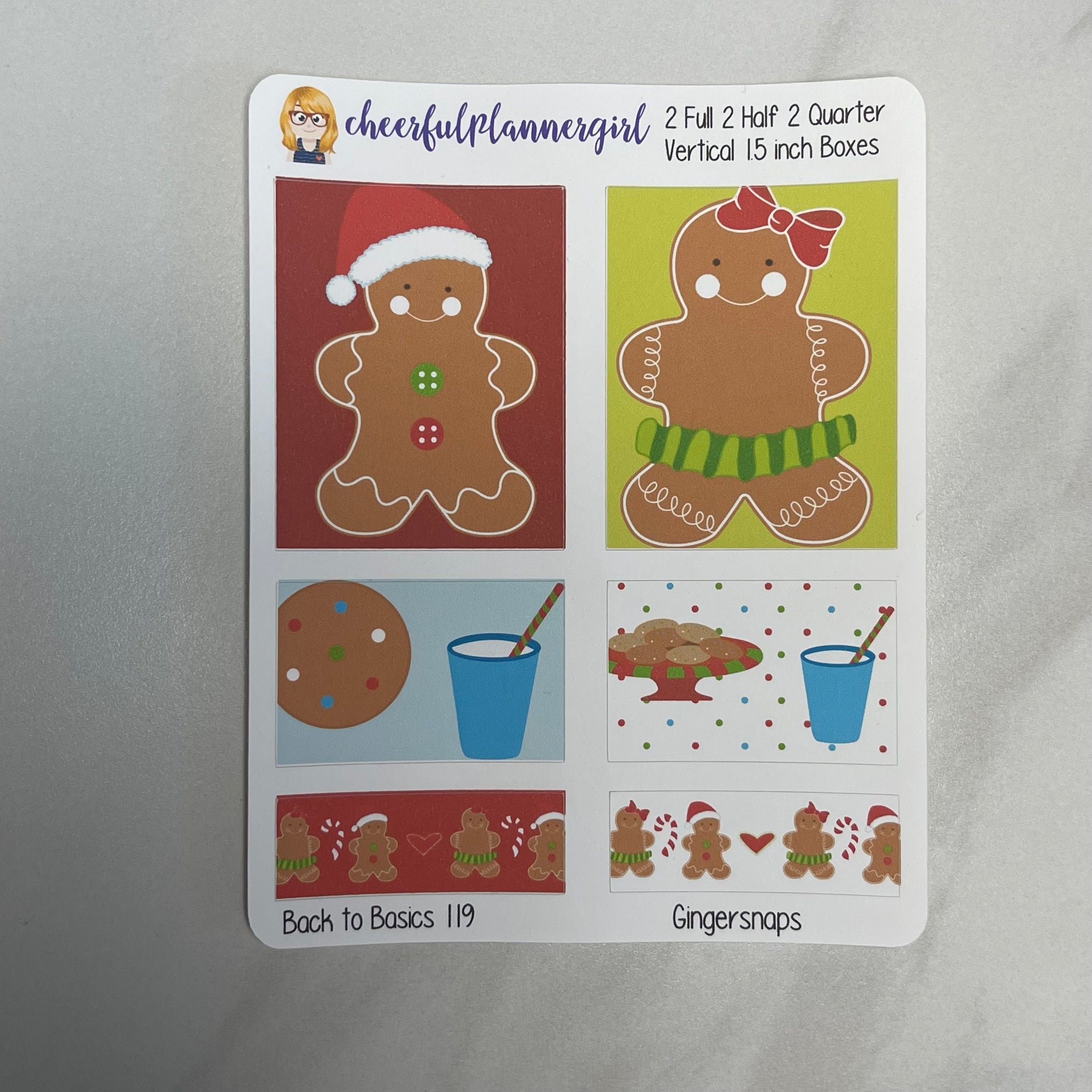 Gingersnaps Christmas Planner Stickers Back to Basics