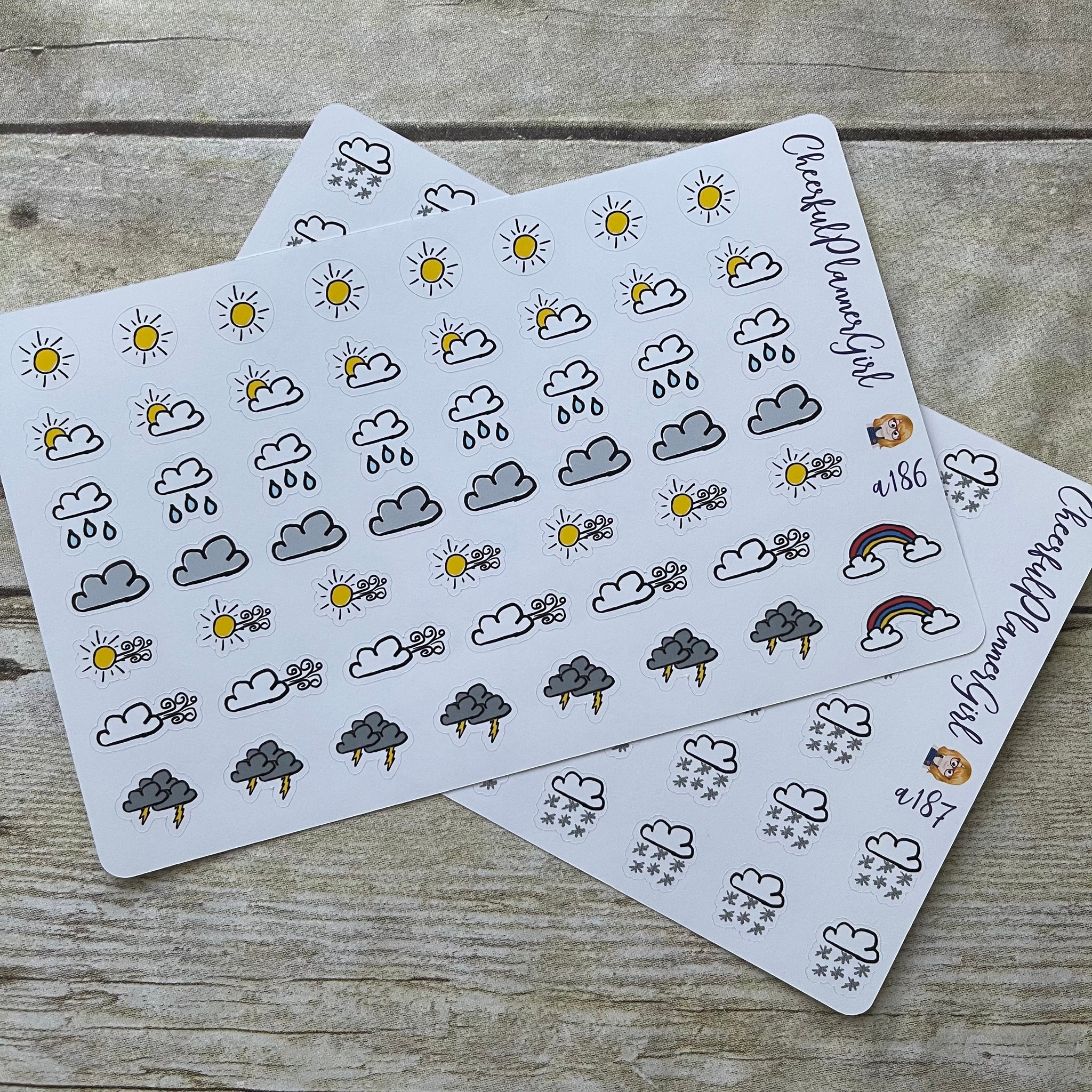Hand Drawn Weather Large Planner Stickers