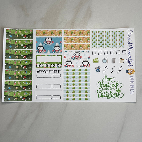 A Very Penguin Christmas Standard Vertical Full Kit Weekly Layout Planner Stickers