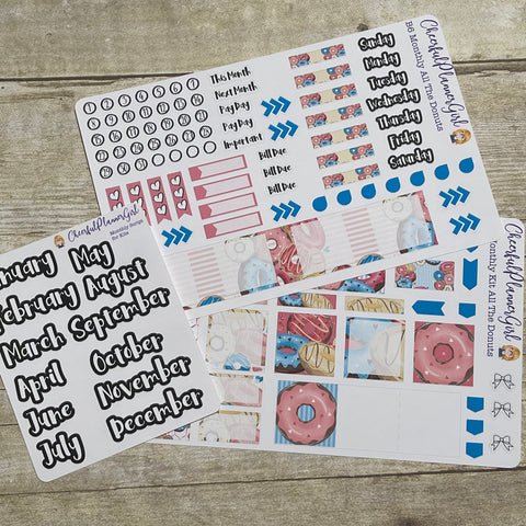All The Donuts Monthly Layout Kit for B6 Planners