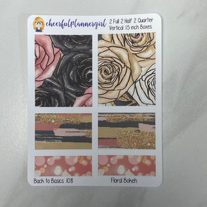 Floral Bokeh Planner Stickers Back to Basics