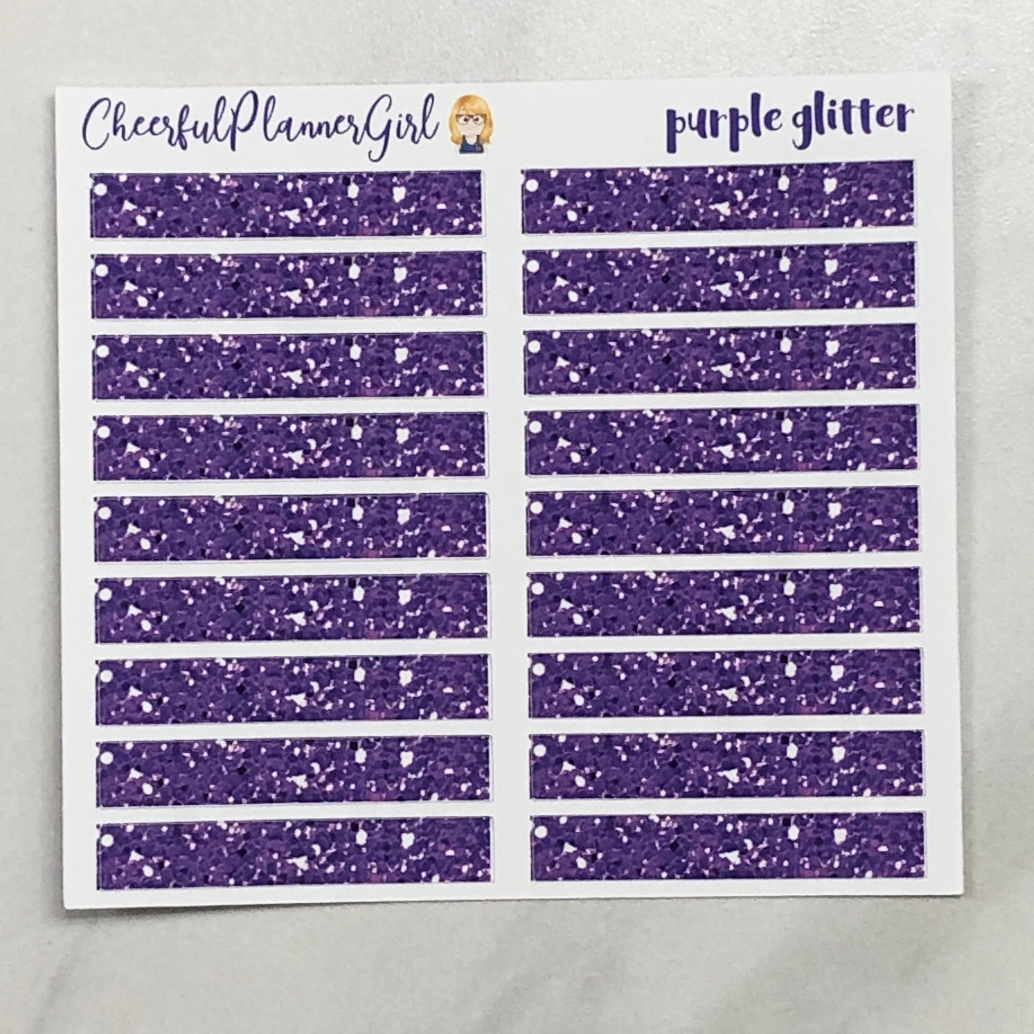 Purple Glitter Headers