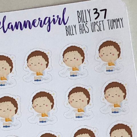 Billy Has Upset Tummy Planner Stickers