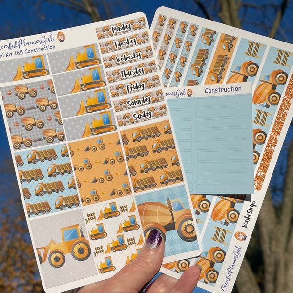Construction Mini Kit Weekly Layout Planner Stickers