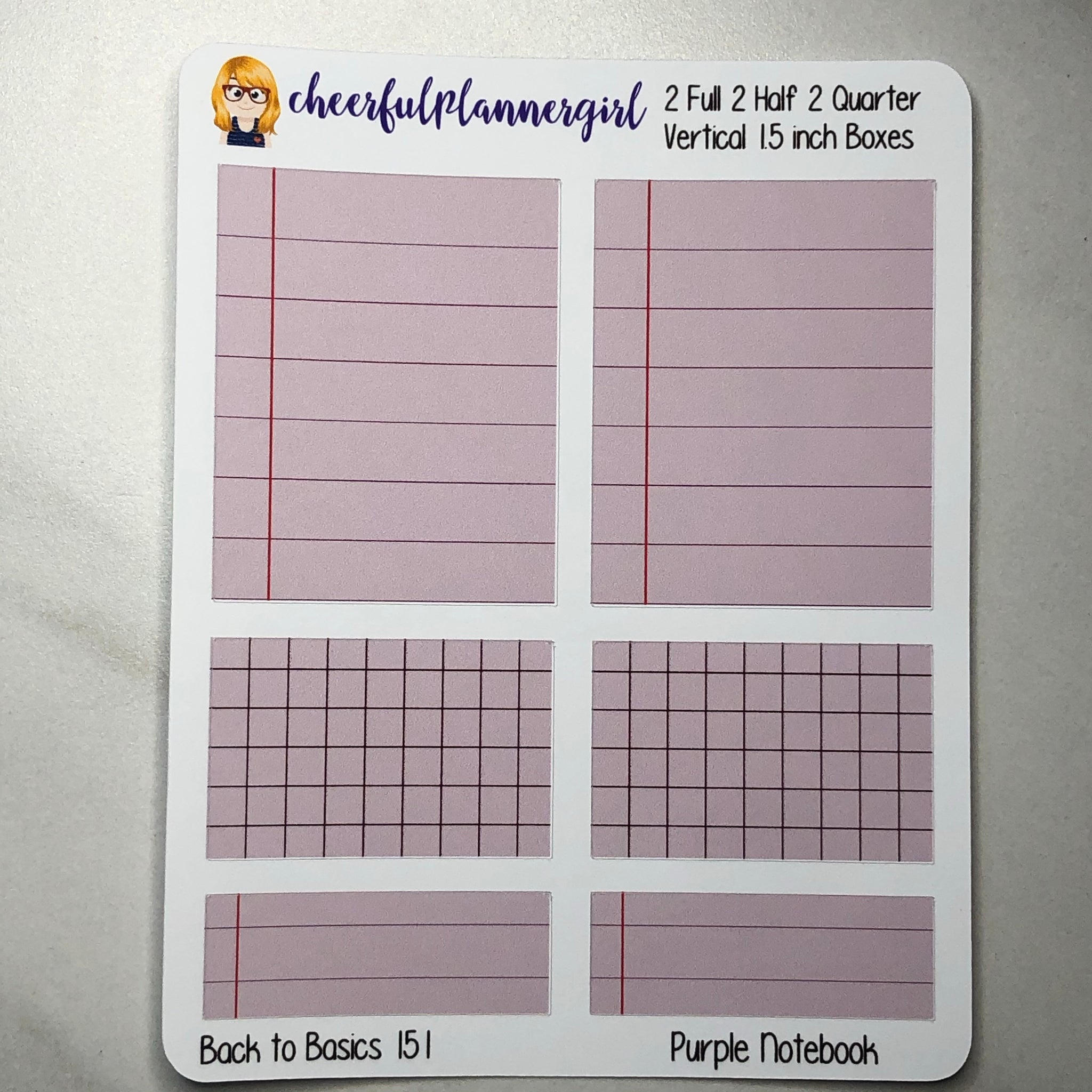 Purple Notebook Paper Planner Stickers Back to Basics