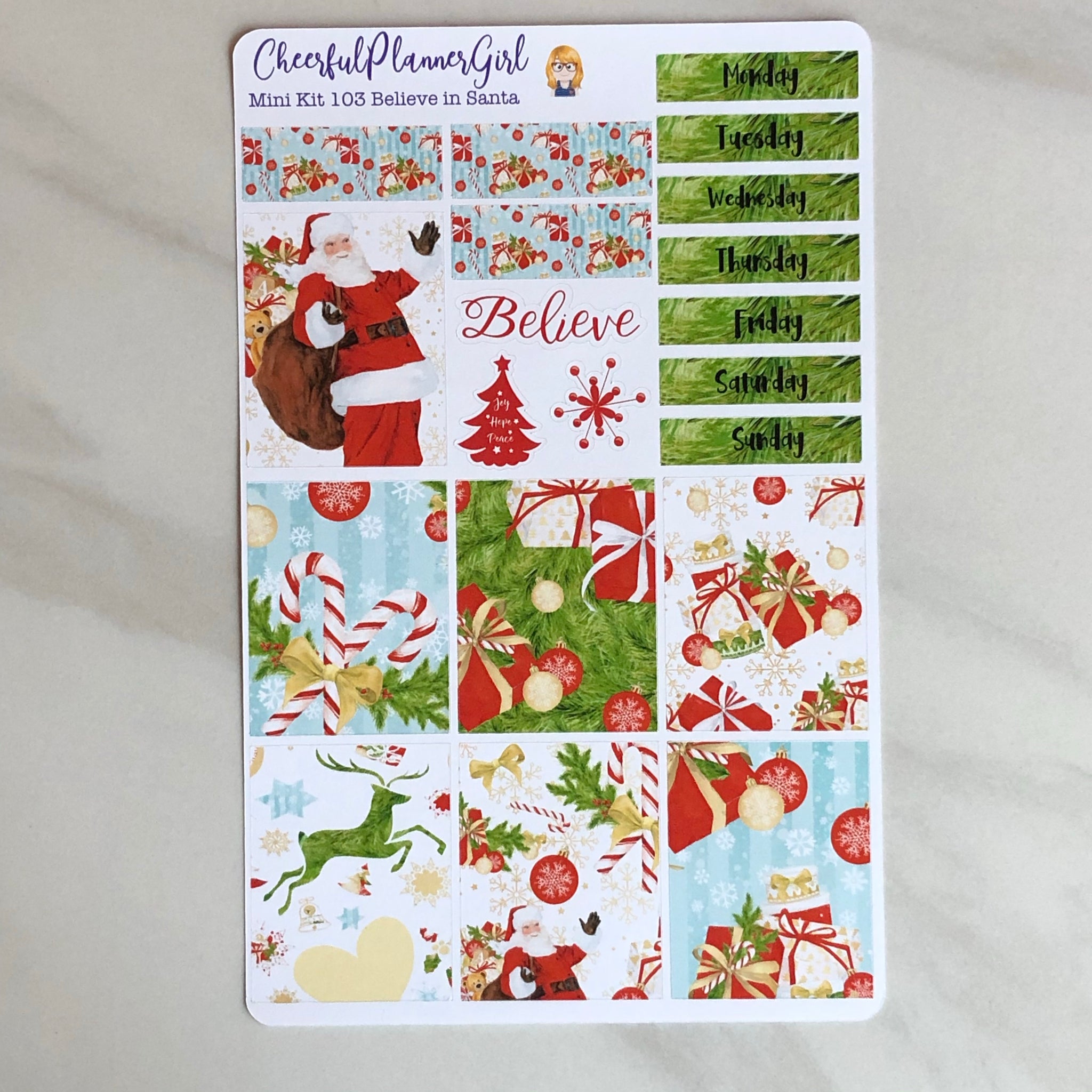 Believe in Santa Mini Kit Weekly Layout Planner Stickers