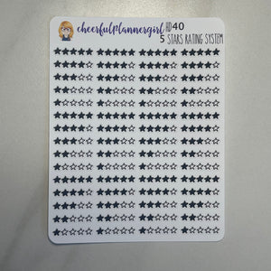 5 Five Stars Rating Tracker Hand Drawn Planner Stickers Book Review