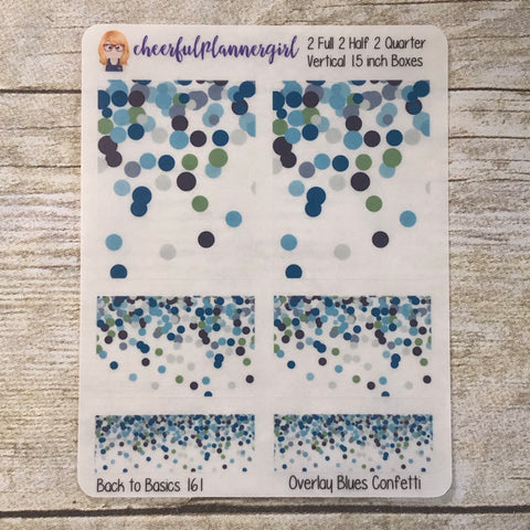 Blues Confetti Overlay Planner Stickers Back to Basics
