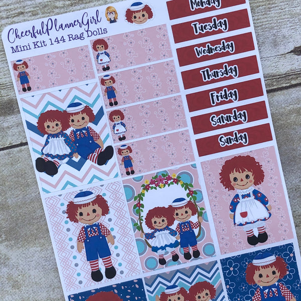 Rag Doll Mini Kit Weekly Layout Planner Stickers