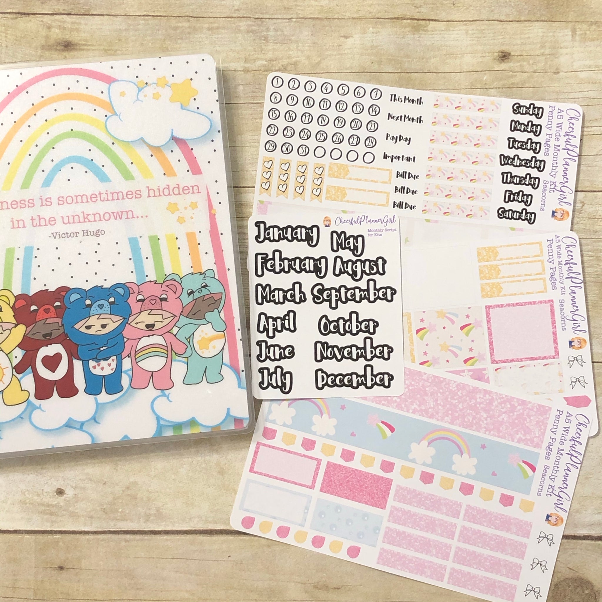 Seacorns Monthly Layout Kit for Penny Pages A5 Wide Planner