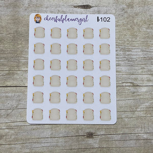 Meat, Cheese, Lettuce and Tomato Sandwich Planner Stickers