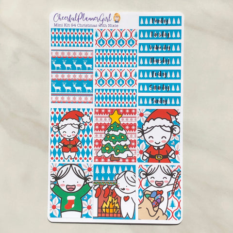 Christmas with Nixie Mini Kit Weekly Layout Planner Stickers