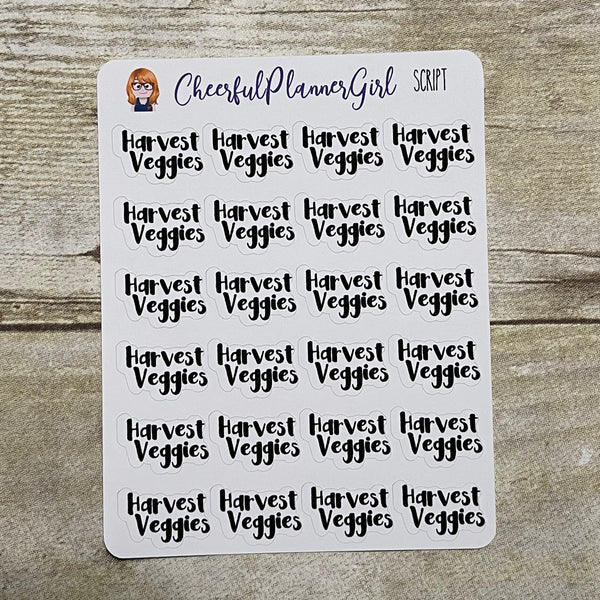 Harvest Veggies Script Planner Stickers