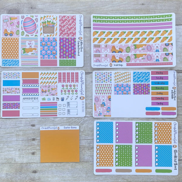 Easter Bunny Carrots Standard Vertical Full Kit Weekly Layout Planner Stickers