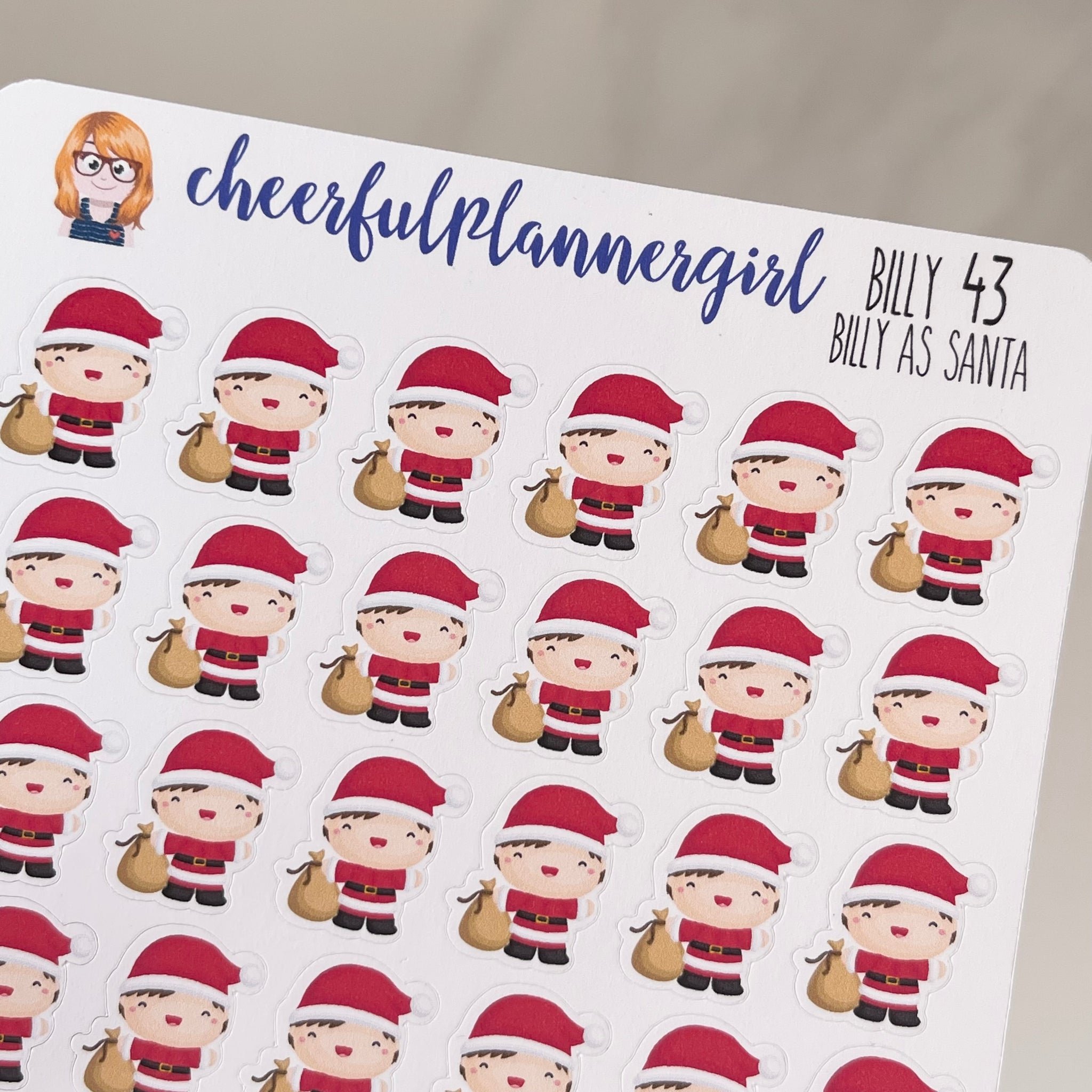 Billy Dressed As Santa Planner Stickers Christmas