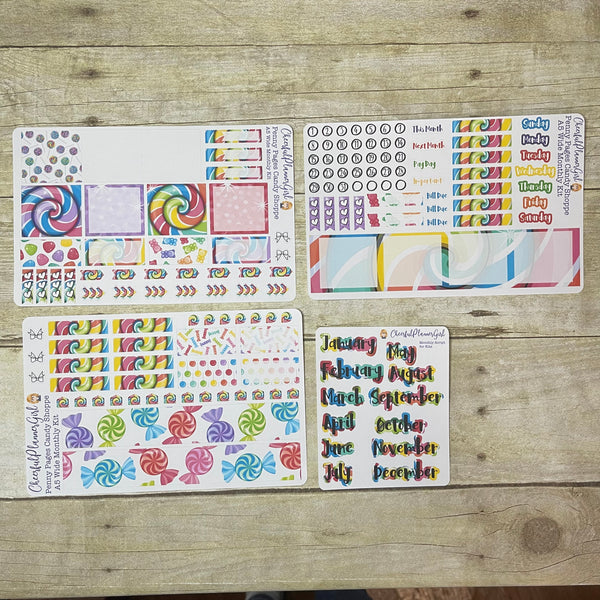 Candy Shoppe Monthly Layout Kit for Penny Pages A5 Wide Planners