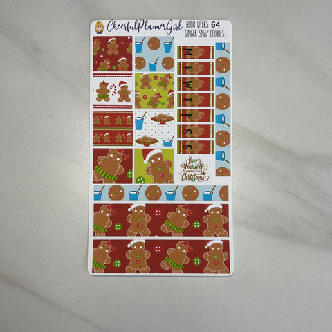 Ginger Snap Christmas Cookies Hobonichi Weeks Weekly Planner Stickers