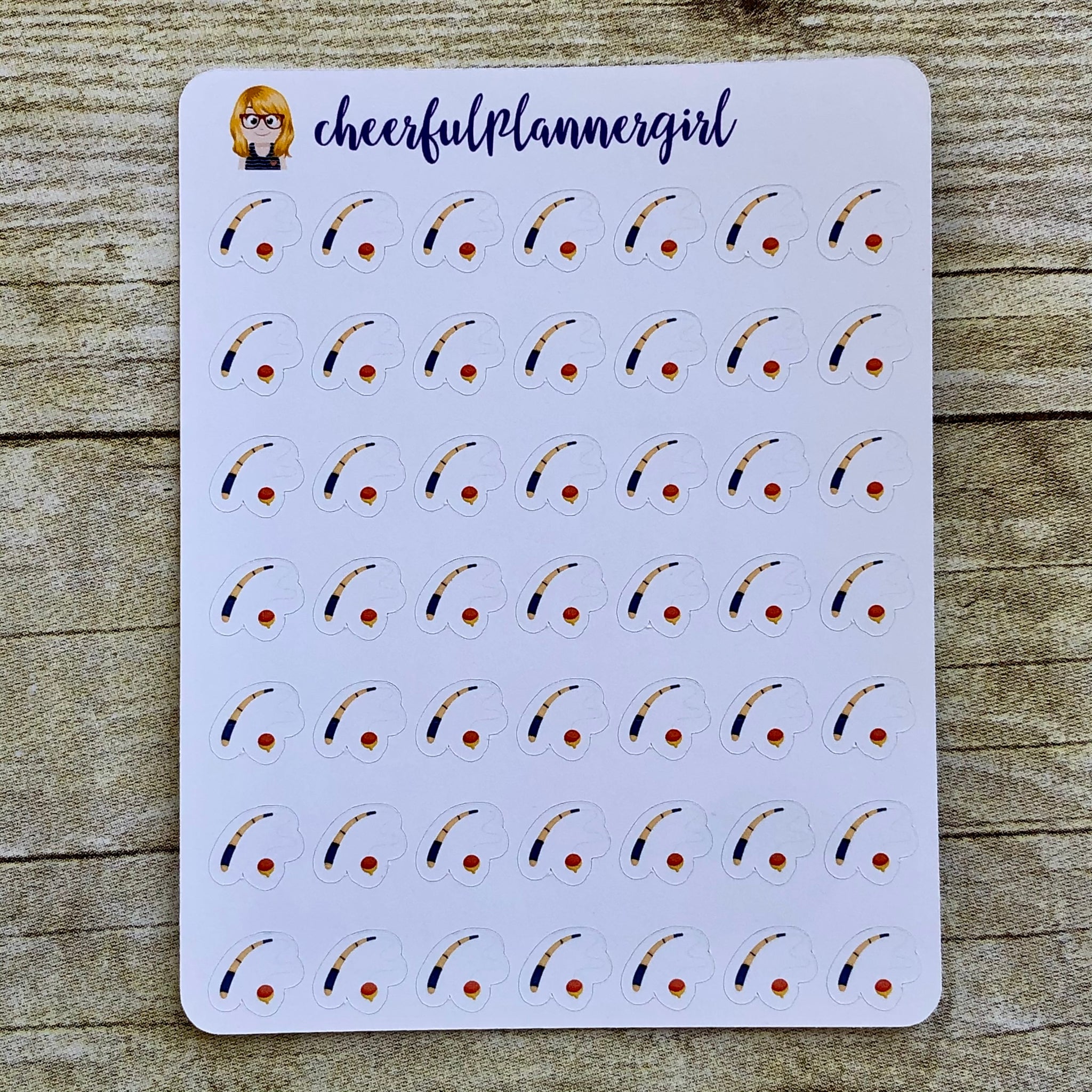 Fishing Pole Tool Planner Stickers