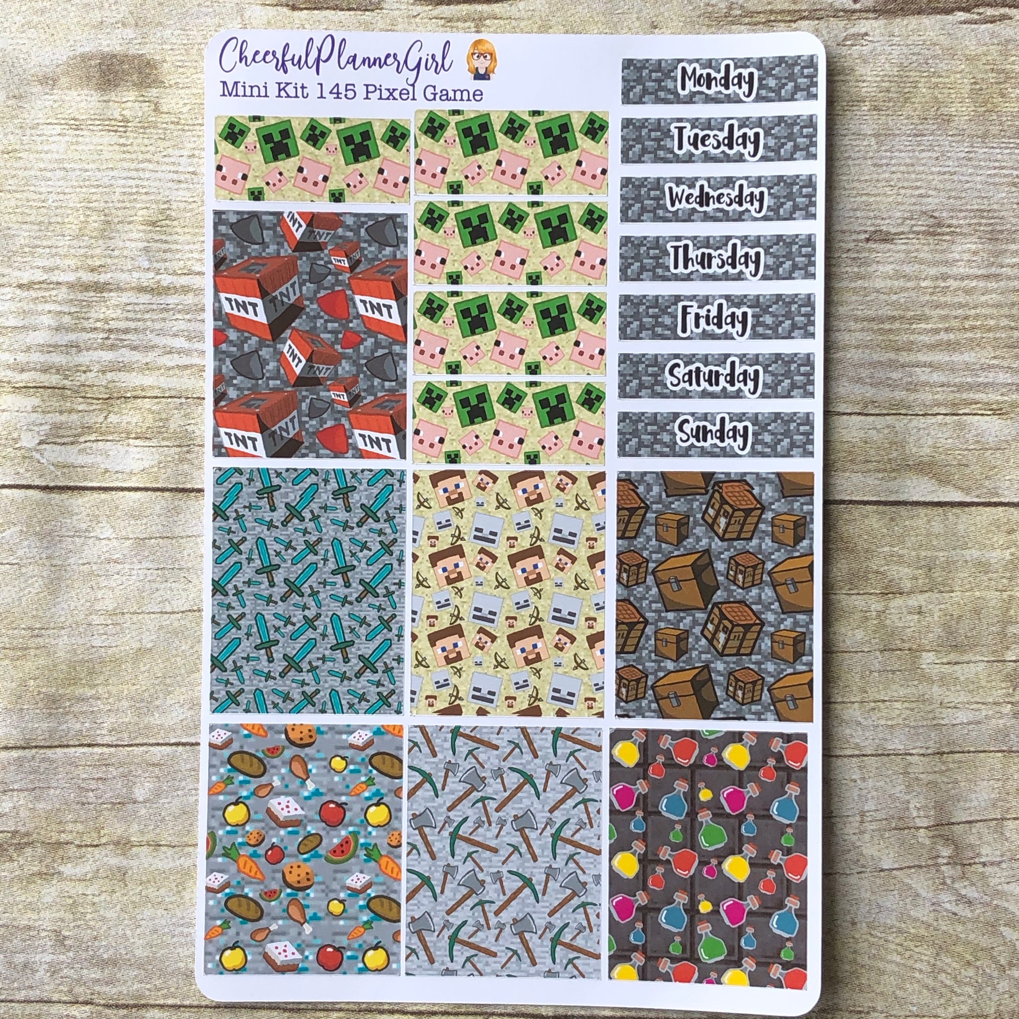 Pixel Game Mini Kit Weekly Layout Planner Stickers