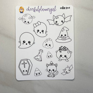 Color Me Kawaii Halloween Deco Planner Stickers
