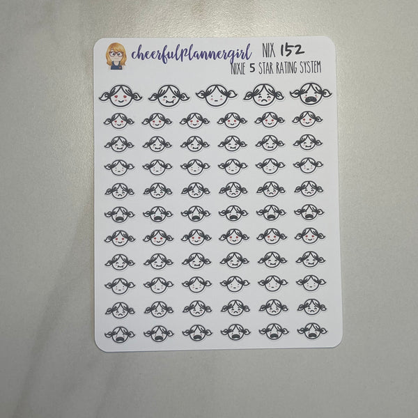 Nixie Emotions to use as a 5 star rating Planner Stickers