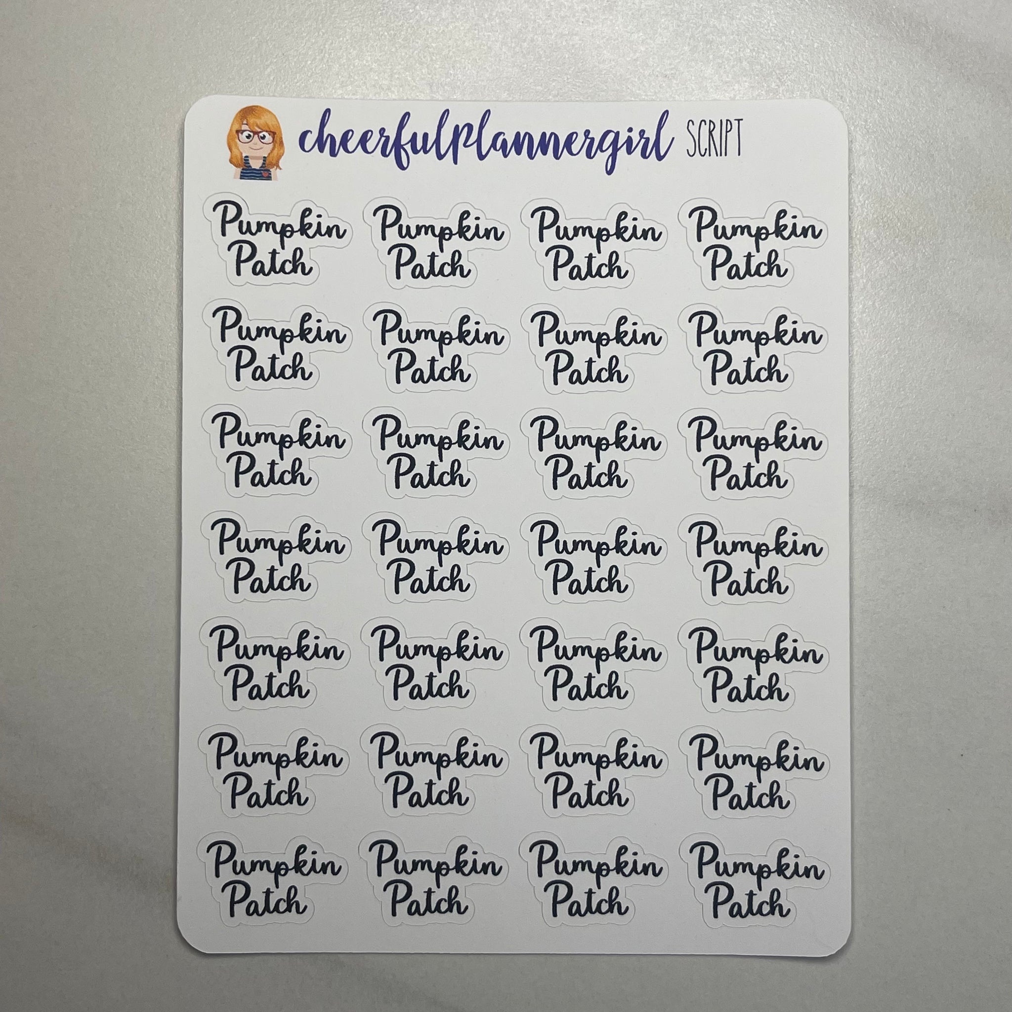 Pumpkin Patch Cursive Script Planner Stickers
