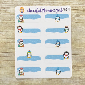 Penguin Boxes Planner Stickers