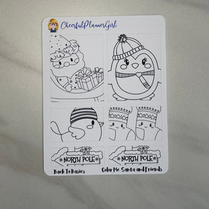 Color Me Santa and Friends Planner Stickers Back to Basics Christmas