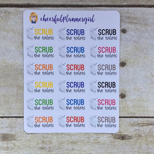 Scrub the Toilets Script with Icon Planner Stickers