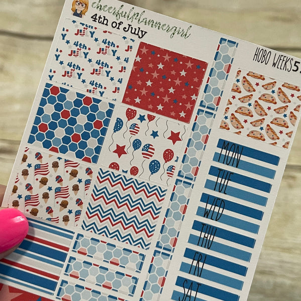 4th of July Independence Day Hobonichi Weeks Weekly Planner Stickers