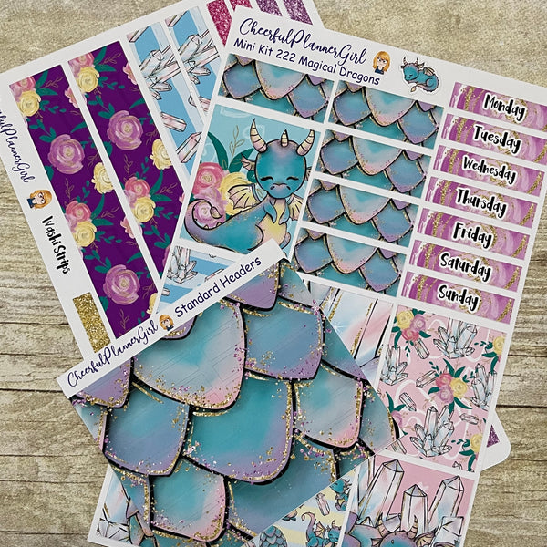 Magical Dragons Mini Kit Weekly Layout Planner Stickers