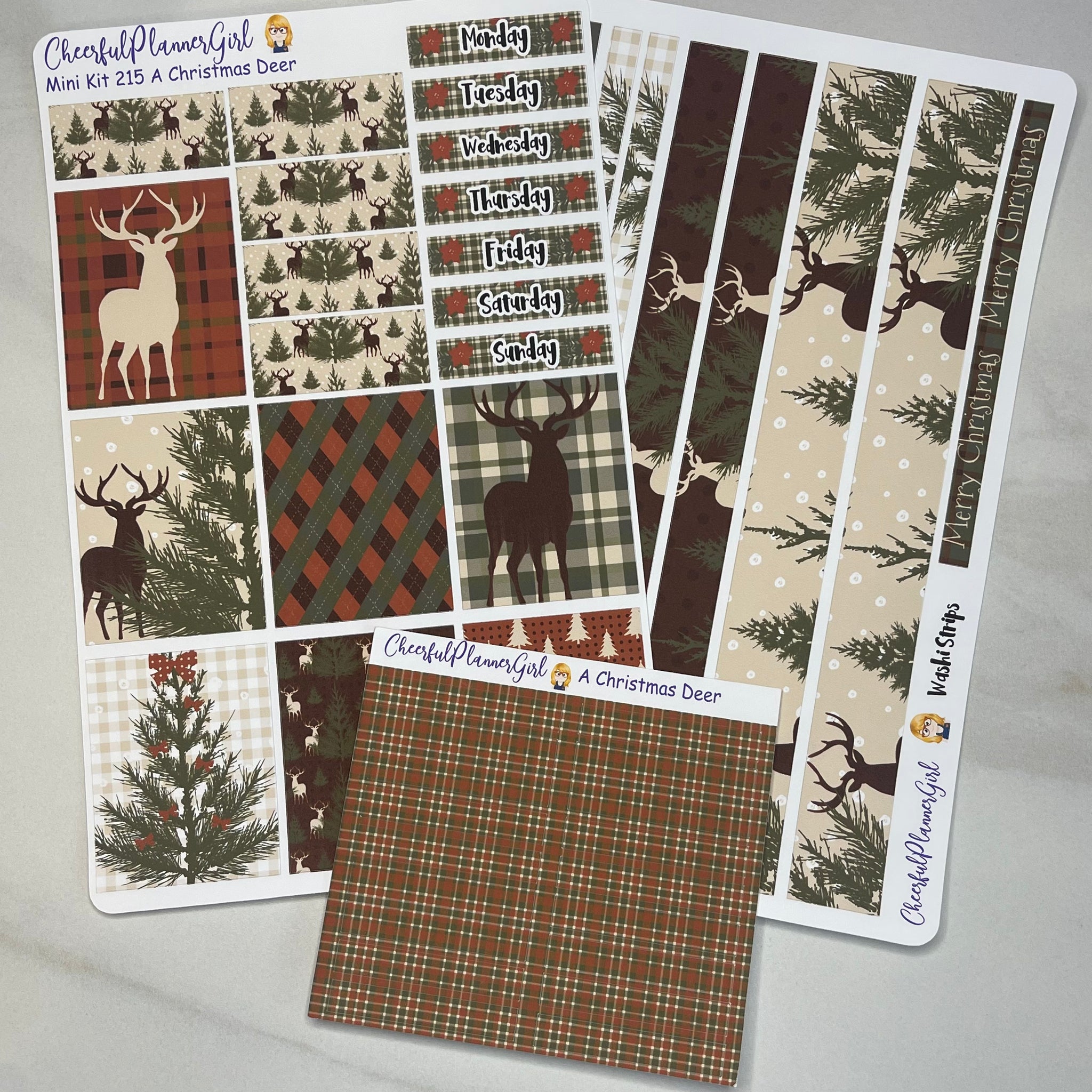 A Christmas Deer Mini Kit Weekly Layout Planner Stickers