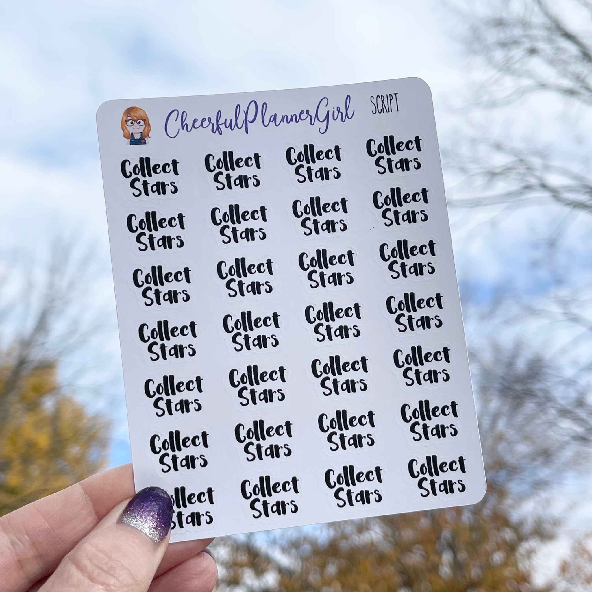 Collect Stars Script Planner Stickers