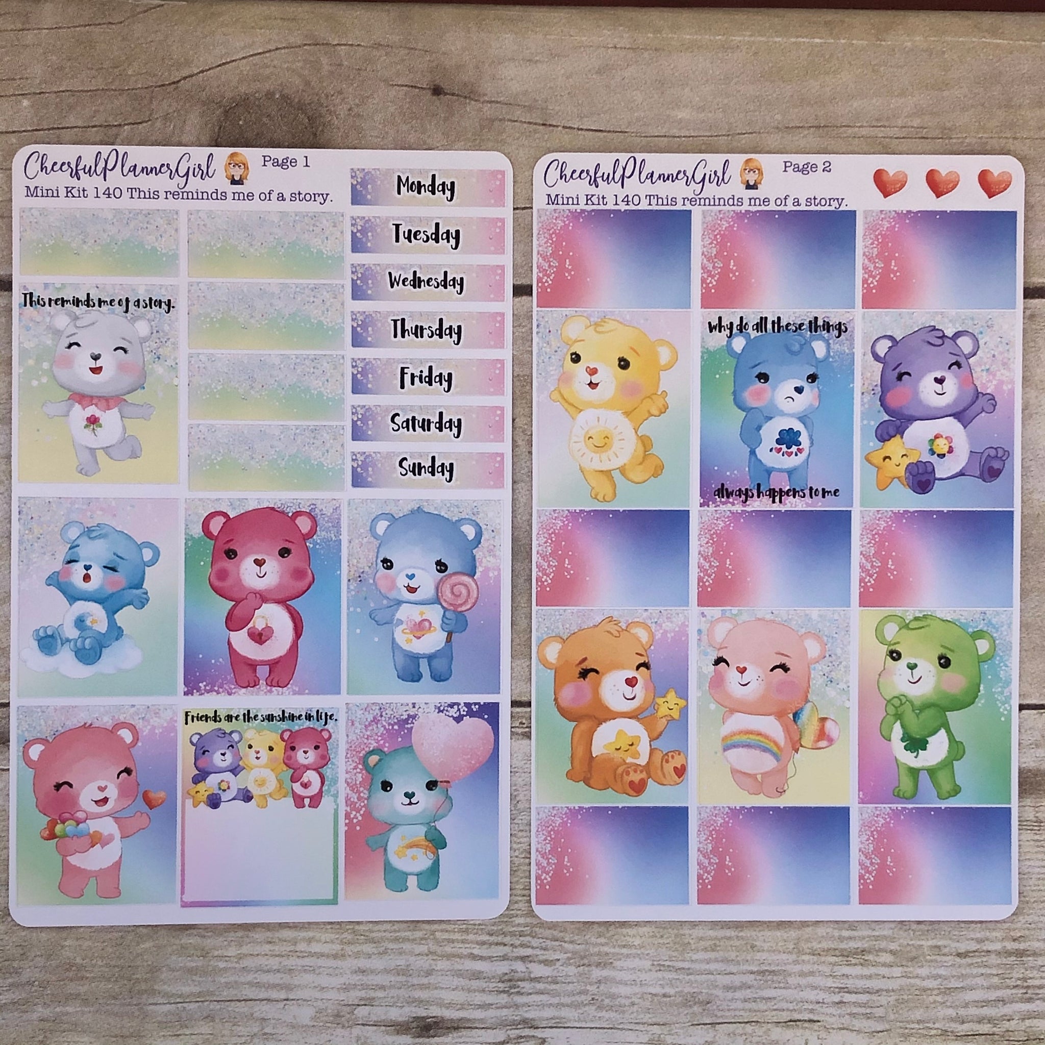 This Reminds Me of a Story 2 Page Mini Kit Weekly Layout Planner Stickers