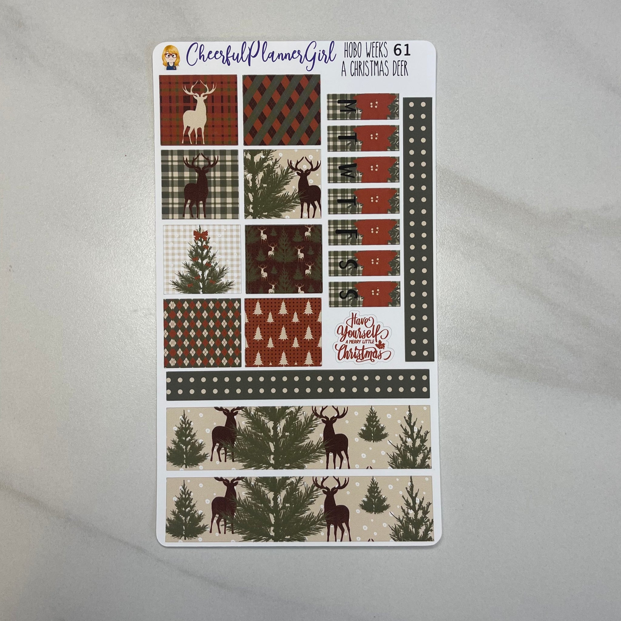 A Christmas Deer Hobonichi Weeks Weekly Planner Stickers