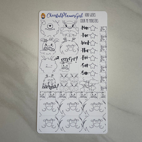 Color Me Monsters Hobonichi Weeks Weekly Planner Stickers