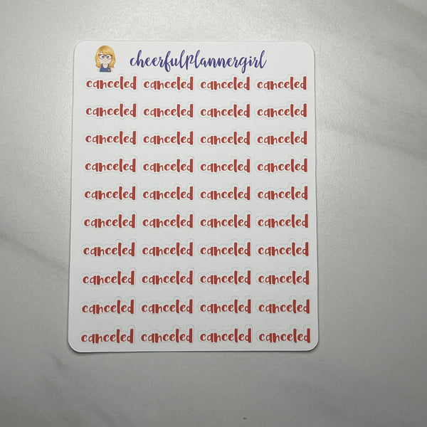 Canceled Script Planner Stickers