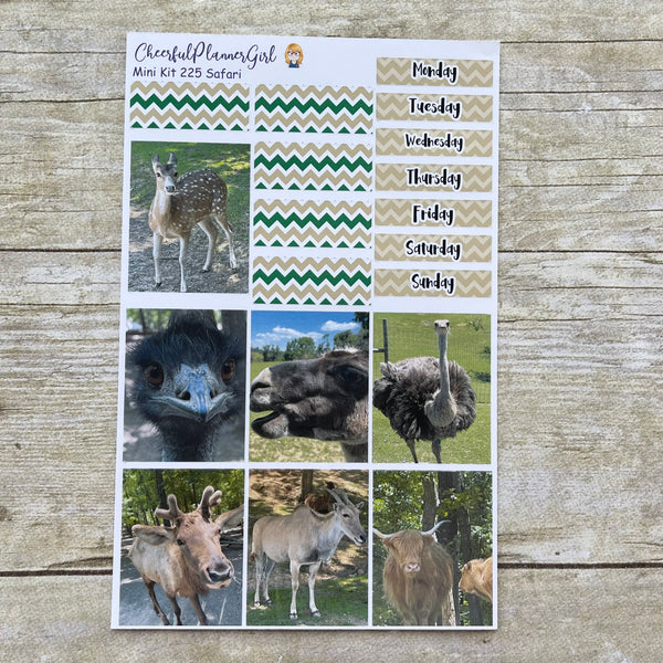 Love the Wild Safari Animals Mini Kit Weekly Layout Planner Stickers
